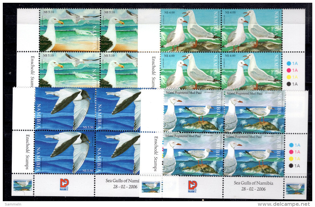 8503 Namibia Viererblocks Mnh Mi 1180-83 Vögel, Birds, Möwen - Namibia (1990- ...)