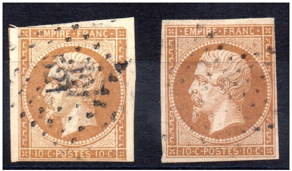 FRANCE - 1853-60 - YT N° 13A Variété Filet Manquant - 1853-1860 Napoléon III