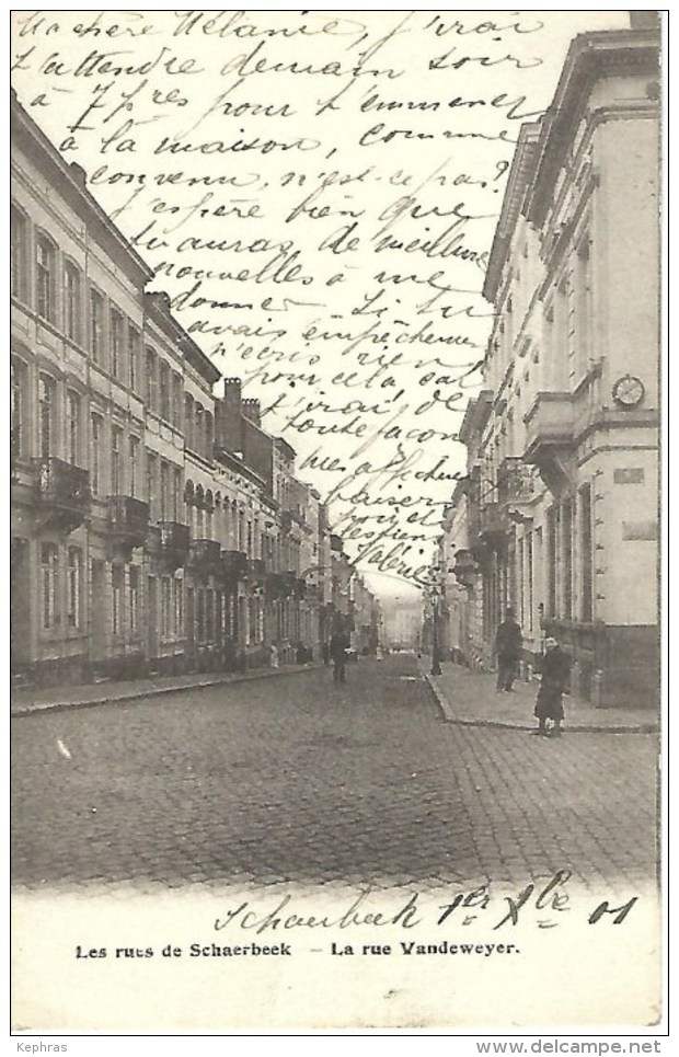 BRUXELLES - Les Rues De SCHAERBEEK - La Rue Vandeweyer - Cachet De La Poste 1901 - Schaerbeek - Schaarbeek