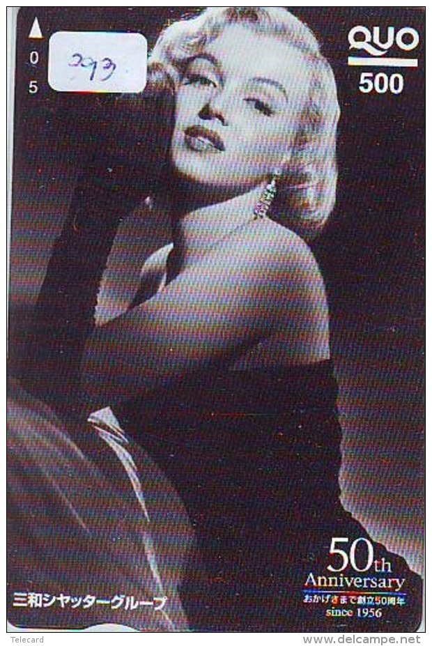 Carte Prépayée Du Japon Cinéma Marilyn MONROE (293) MOVIE FILM Actress * Prepaid Card Japan *  Telefonkarte Kino - Kino