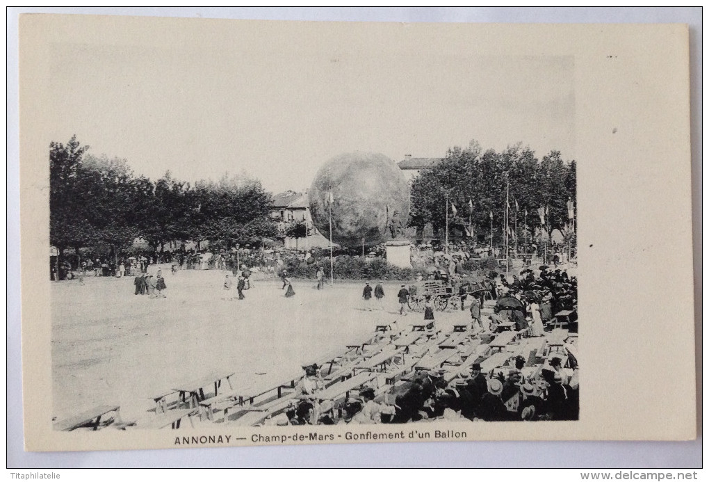 CPA Carte Postale Neuve Représentant Gonflement D´un Ballon Annonay Ardèche Le Champ De Mars Ballon Monté Mongolfière - Annonay