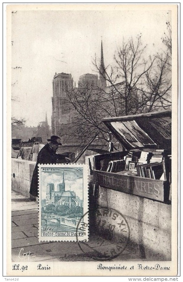 LBL38/4 - CM NOTRE DAME DE PARIS ET BOUQUINISTE - 1940-1949