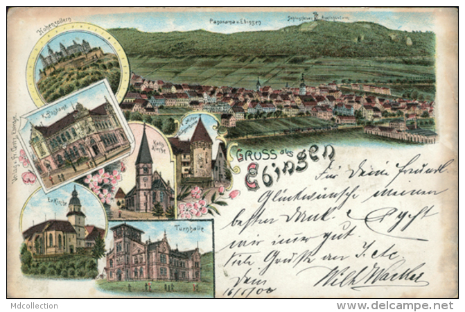 DE ALBSTADT / Panorama Ebingen, Katholische Kirche, Turnhalle / CARTE COULEUR - Albstadt