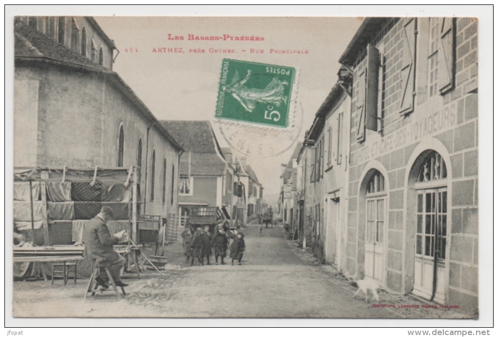 64 PYRENEES ATLANTIQUES - ARTHEZ Rue Principale, Marchand Ambulant - Arthez De Bearn