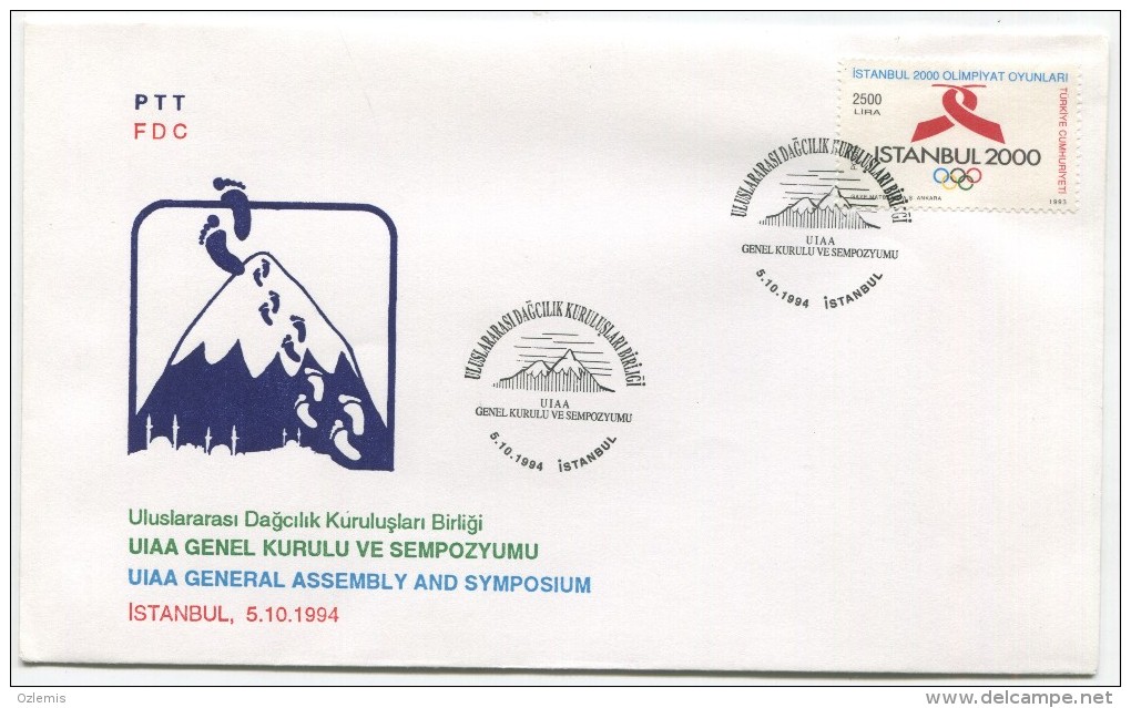 TURQUIE,TURKEI TURKEY UIAA GENERAL ASSEMLY AND SYMPOSIUM FDC - Lettres & Documents