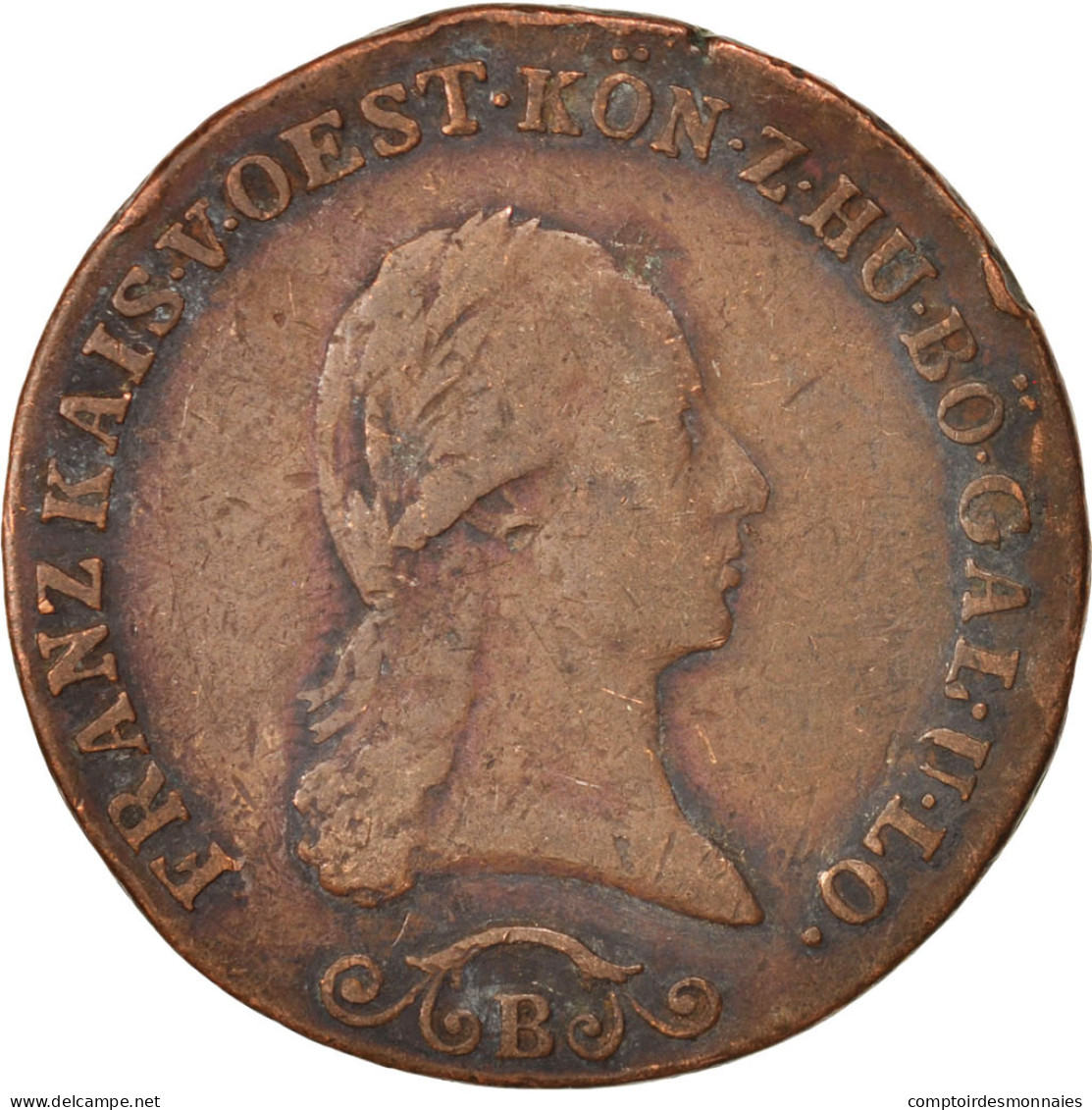 Monnaie, Autriche, Franz II (I), 3 Kreuzer, 1812, TB+, Cuivre, KM:2116 - Autriche