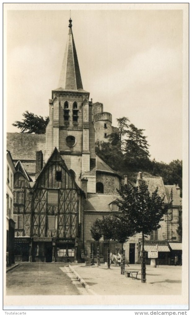 CPSM 41 MONTRICHARD L EGLISE  LE CHATEAU ET VIEILLE MAISON DU XV - Montrichard