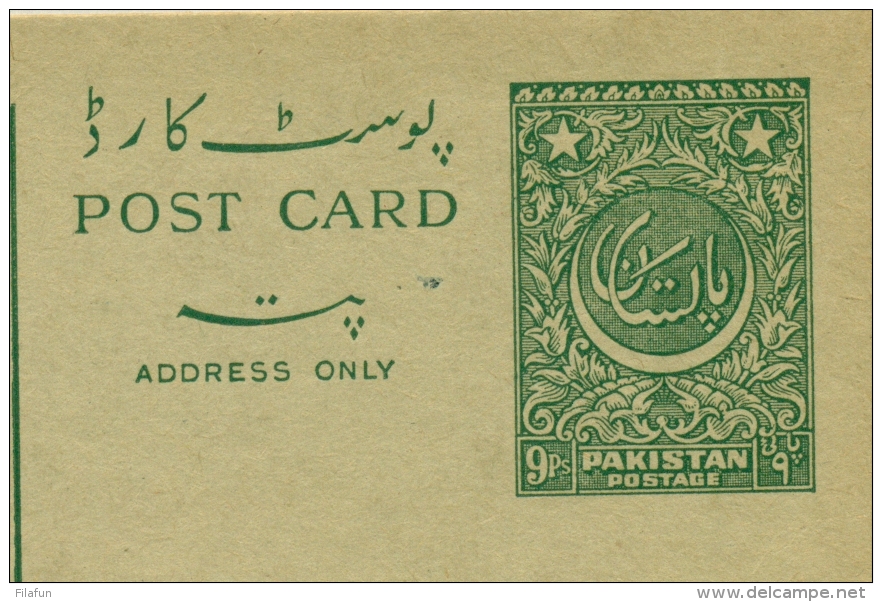 Pakistan - 1954 - 9 Ps Postal Card - Unused - Pakistan