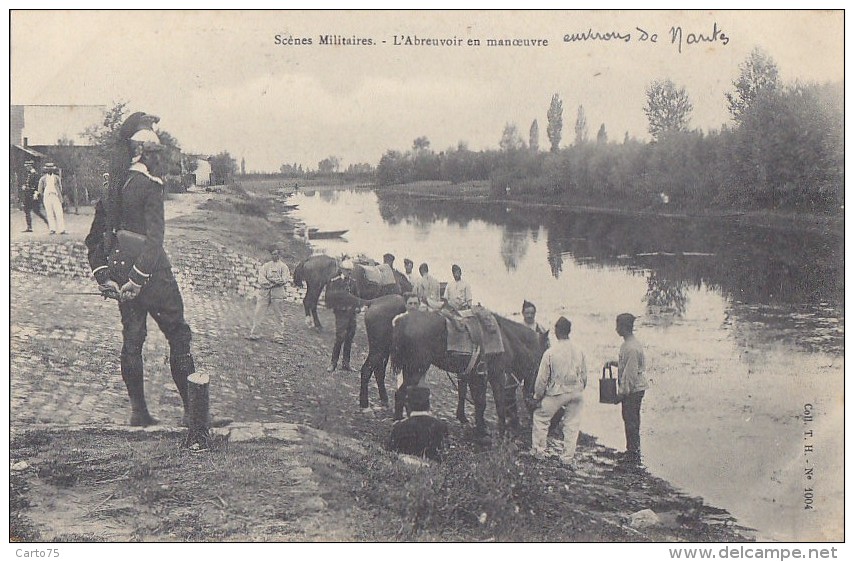 Militaria - Scènes Militaires - Abreuvoir En Manoeuvre - Environs De Nantes - Cavalerie Dragon - RARE - Manovre