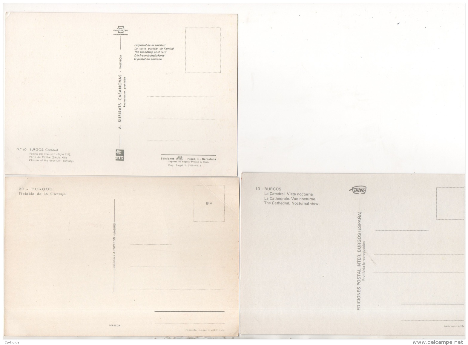 ESPAGNE . ESPAÑA . BURGOS . LA CATEDRAL . 3 CARTES POSTALES - Réf. N°15252 - - Burgos