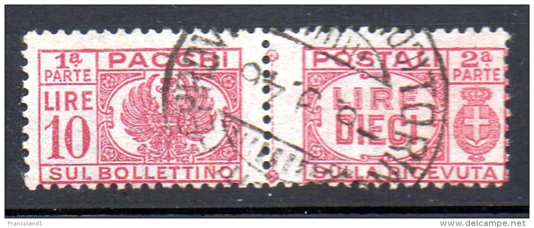 1946- Luogotenenza Pacco Senza Fascio Al Centro N. 64 Timbrato Used - Colis-postaux
