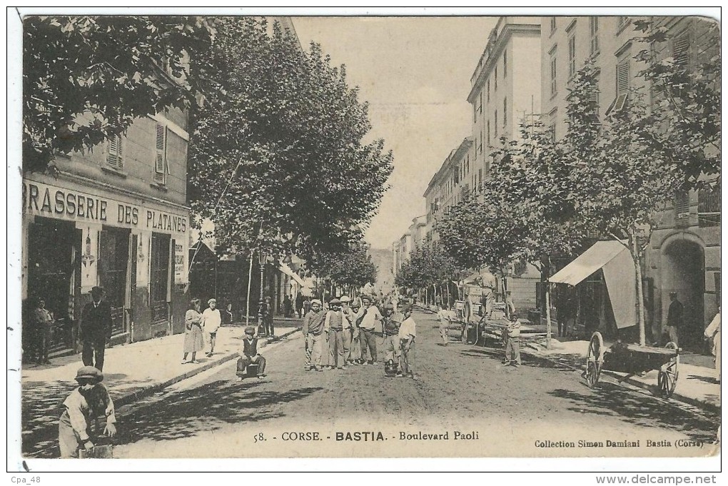 Haute Corse : Bastia, Boulevard Paoli, Belle Carte Animée - Bastia