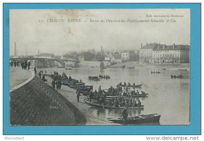 CPA 17 - Sortie En Barques Des Ouvriers Des Etablissements SCHNEIDER & Cie CHALON SUR SAÔNE 71 - Chalon Sur Saone