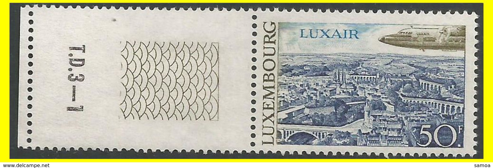 Luxembourg 1968 PA 21 ** Bdf N° Avion Luxair Ponts - Neufs