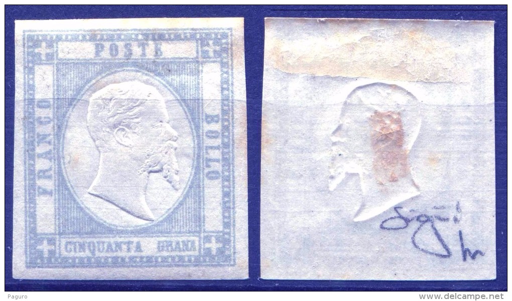 Regno Di VE II 1861 PROVINCE NAPOLETANE 50 Grana MLH*  Firma Vignati (Raybaudi) 2 Cinquanta - Usati