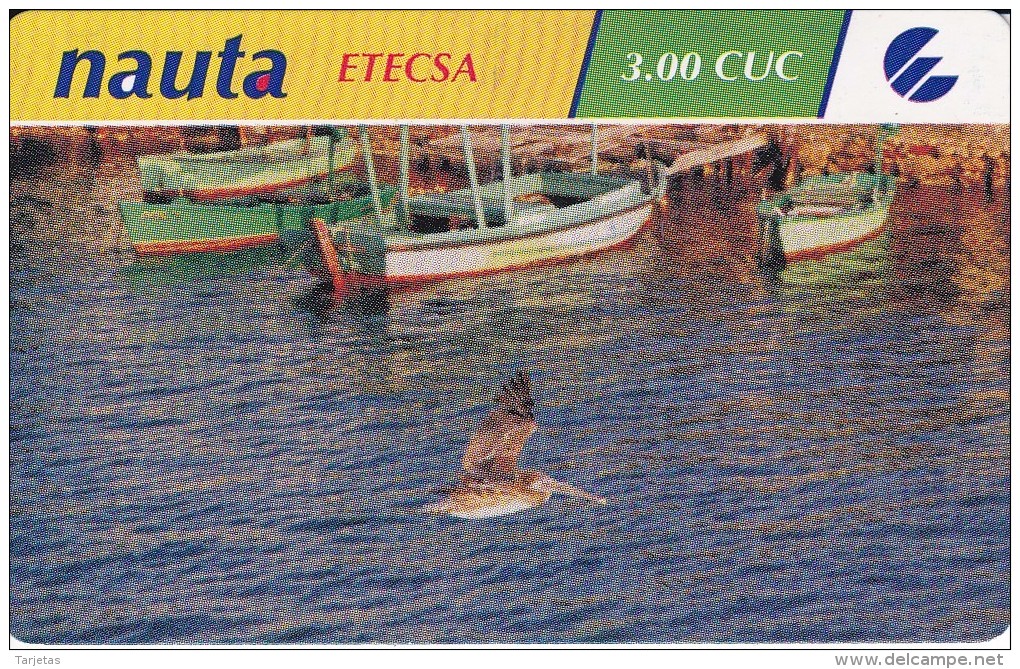 TARJETA DE CUBA DE NAUTA DE 3 CUC DE UN PELICANO (BIRD-PAJARO) - Cuba