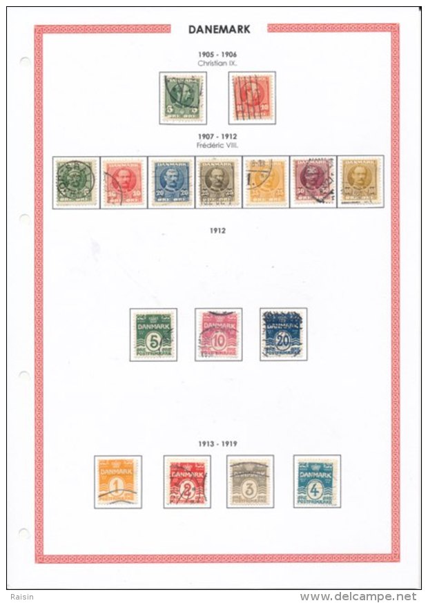 Danemark Collection Plus De  1500 Timbres Oblitérés Différents, Over 1500 Different Used Stamps, 110 Pages 99 Scans - Sammlungen