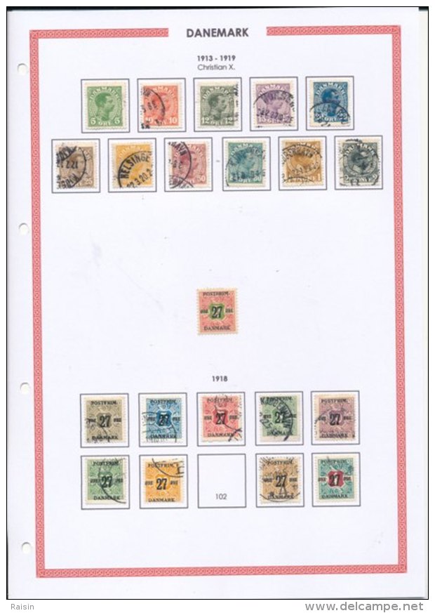 Danemark Collection Plus De  1500 Timbres Oblitérés Différents, Over 1500 Different Used Stamps, 110 Pages 99 Scans - Collections