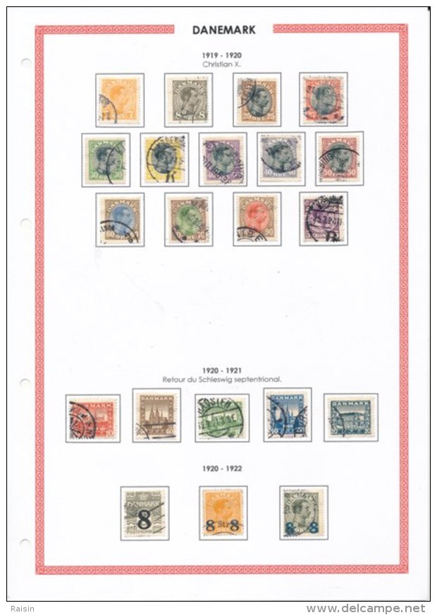 Danemark collection plus de  1500 timbres oblitérés différents, over 1500 different used stamps, 110 pages 99 scans