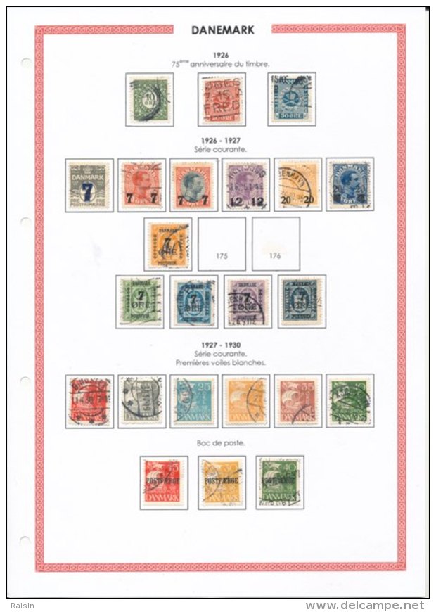 Danemark collection plus de  1500 timbres oblitérés différents, over 1500 different used stamps, 110 pages 99 scans