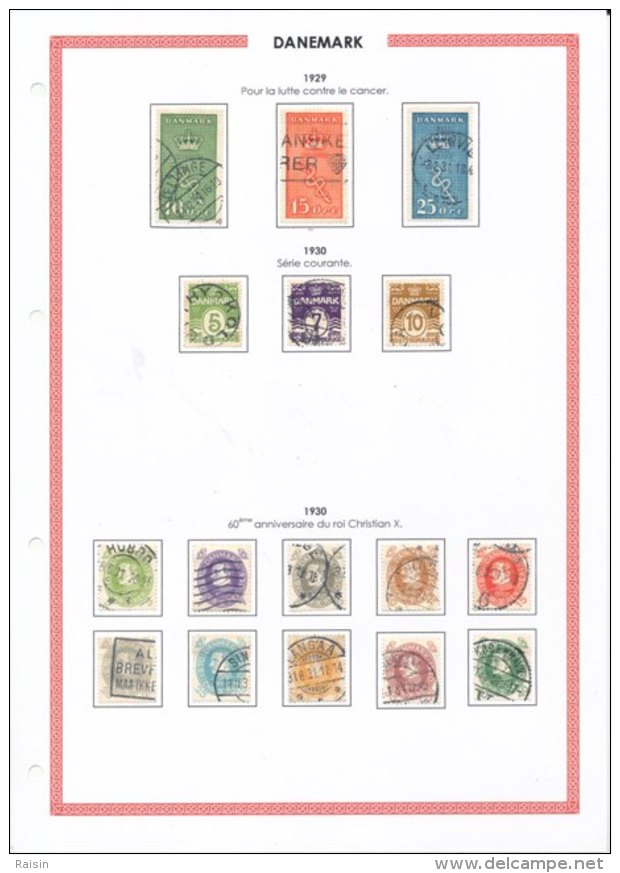 Danemark collection plus de  1500 timbres oblitérés différents, over 1500 different used stamps, 110 pages 99 scans