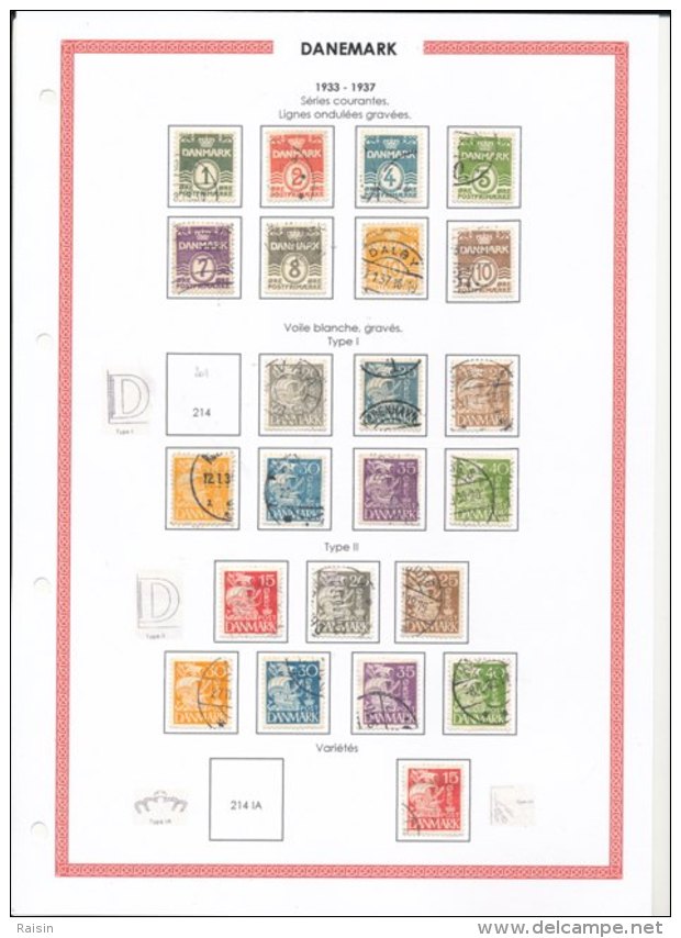 Danemark collection plus de  1500 timbres oblitérés différents, over 1500 different used stamps, 110 pages 99 scans