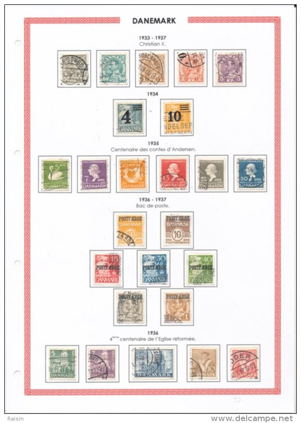 Danemark collection plus de  1500 timbres oblitérés différents, over 1500 different used stamps, 110 pages 99 scans