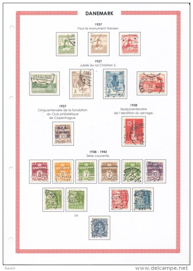 Danemark collection plus de  1500 timbres oblitérés différents, over 1500 different used stamps, 110 pages 99 scans