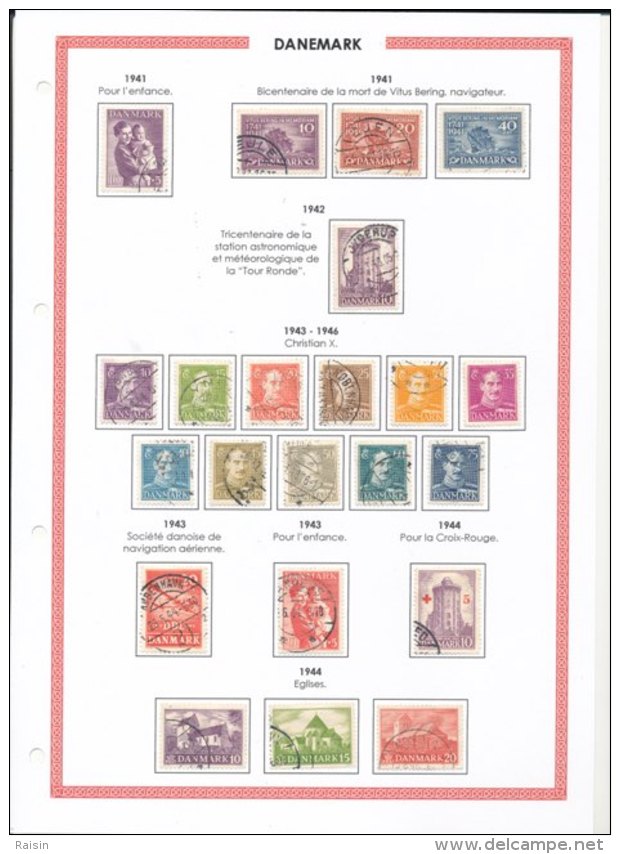 Danemark collection plus de  1500 timbres oblitérés différents, over 1500 different used stamps, 110 pages 99 scans