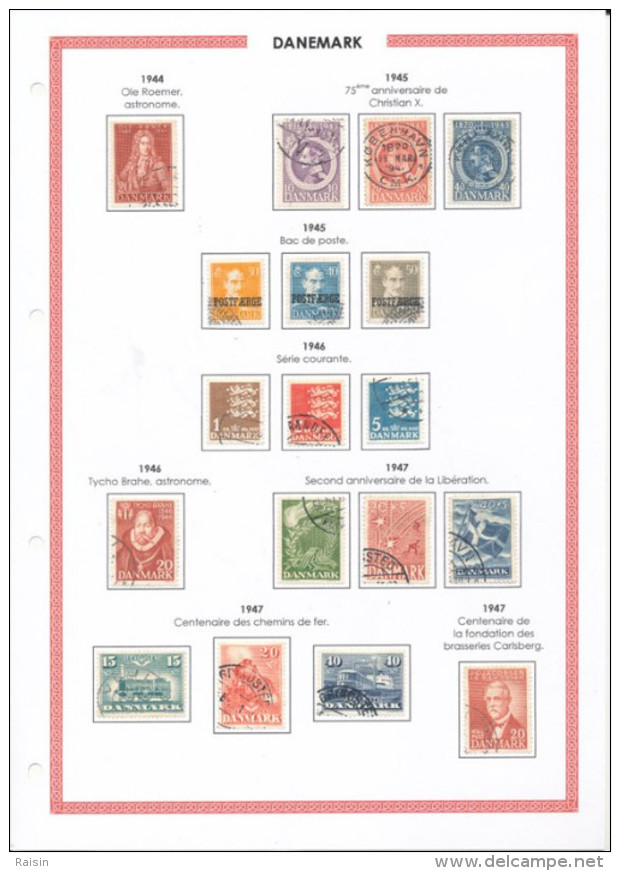 Danemark collection plus de  1500 timbres oblitérés différents, over 1500 different used stamps, 110 pages 99 scans