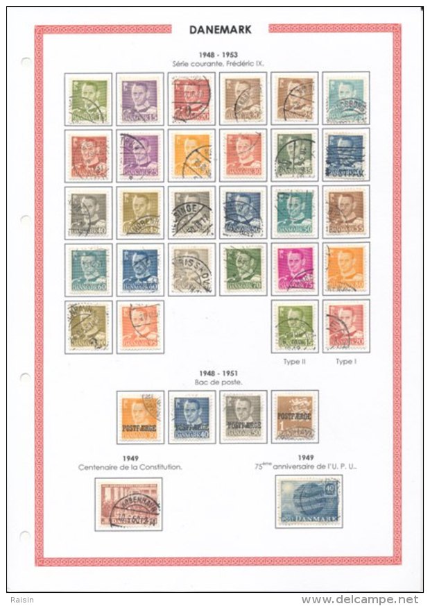 Danemark collection plus de  1500 timbres oblitérés différents, over 1500 different used stamps, 110 pages 99 scans