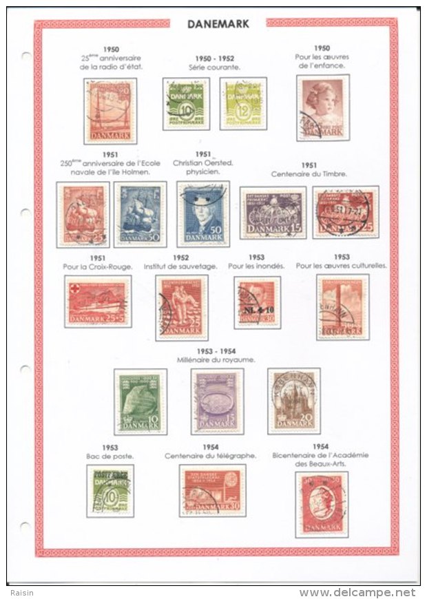 Danemark collection plus de  1500 timbres oblitérés différents, over 1500 different used stamps, 110 pages 99 scans