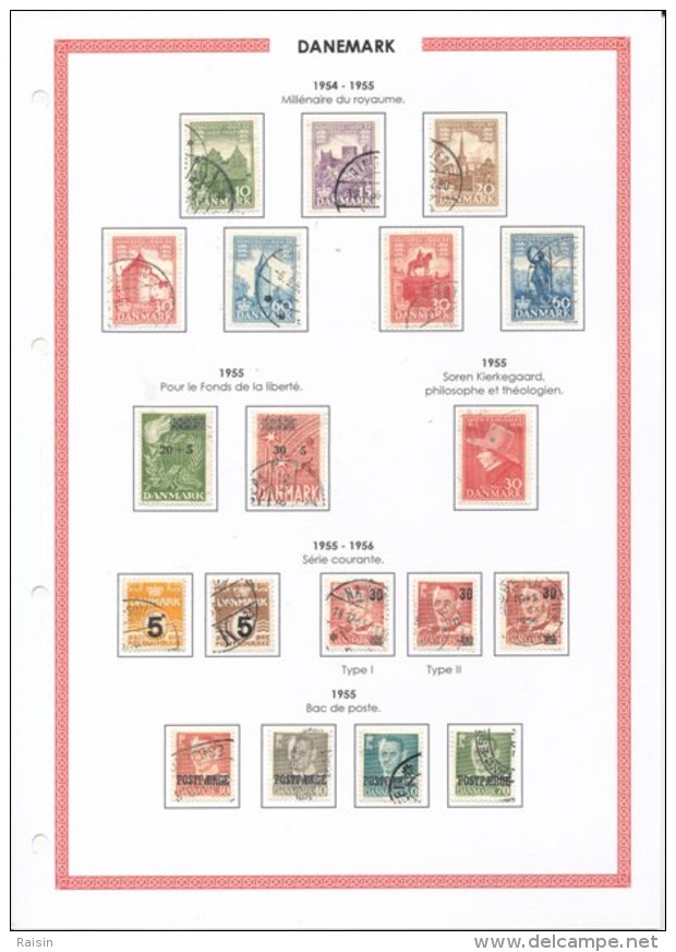 Danemark collection plus de  1500 timbres oblitérés différents, over 1500 different used stamps, 110 pages 99 scans