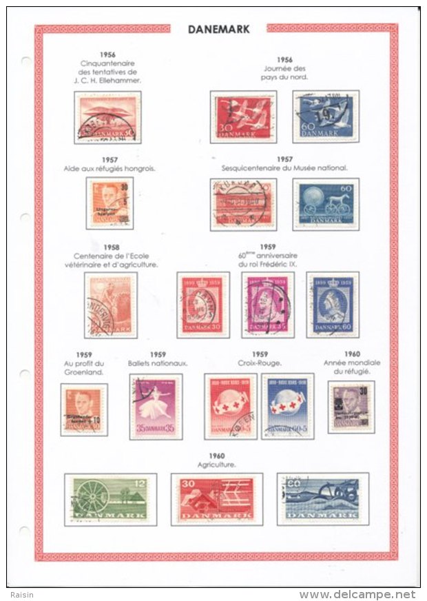 Danemark collection plus de  1500 timbres oblitérés différents, over 1500 different used stamps, 110 pages 99 scans