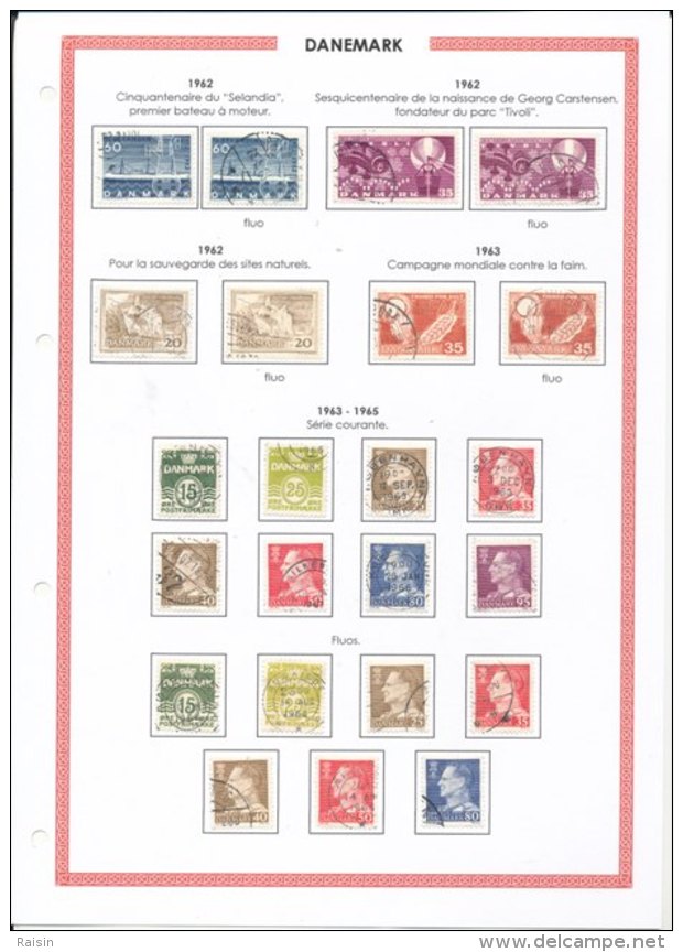 Danemark collection plus de  1500 timbres oblitérés différents, over 1500 different used stamps, 110 pages 99 scans