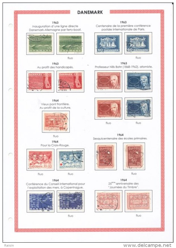 Danemark collection plus de  1500 timbres oblitérés différents, over 1500 different used stamps, 110 pages 99 scans