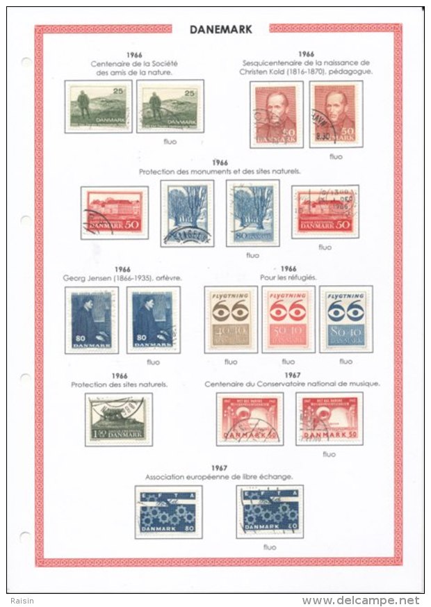 Danemark collection plus de  1500 timbres oblitérés différents, over 1500 different used stamps, 110 pages 99 scans