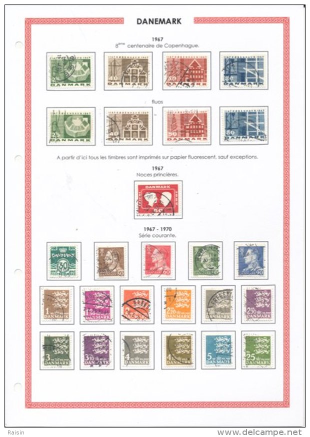 Danemark collection plus de  1500 timbres oblitérés différents, over 1500 different used stamps, 110 pages 99 scans