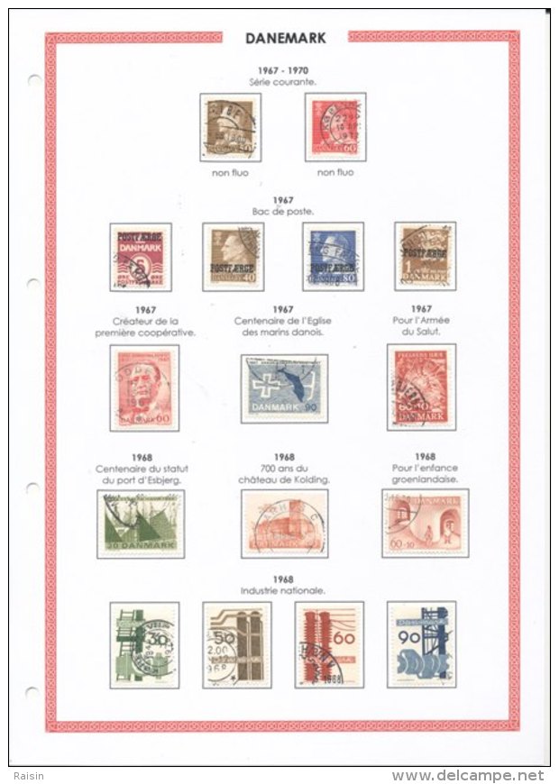 Danemark collection plus de  1500 timbres oblitérés différents, over 1500 different used stamps, 110 pages 99 scans