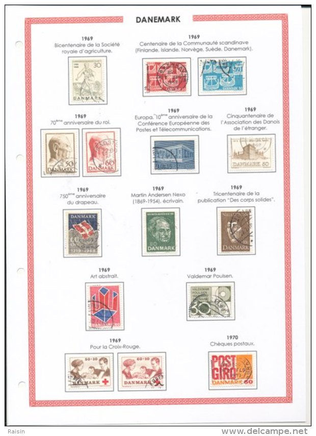 Danemark collection plus de  1500 timbres oblitérés différents, over 1500 different used stamps, 110 pages 99 scans