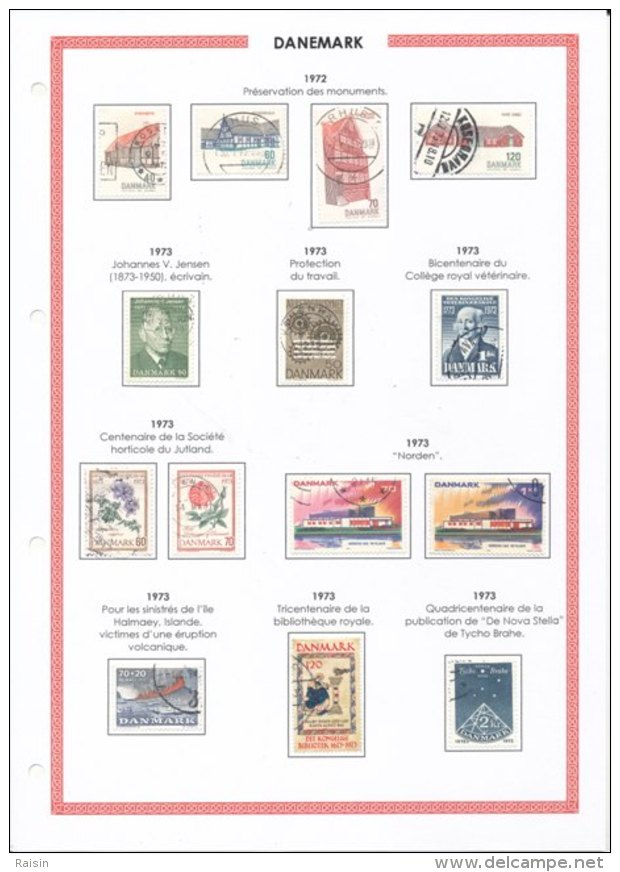 Danemark collection plus de  1500 timbres oblitérés différents, over 1500 different used stamps, 110 pages 99 scans