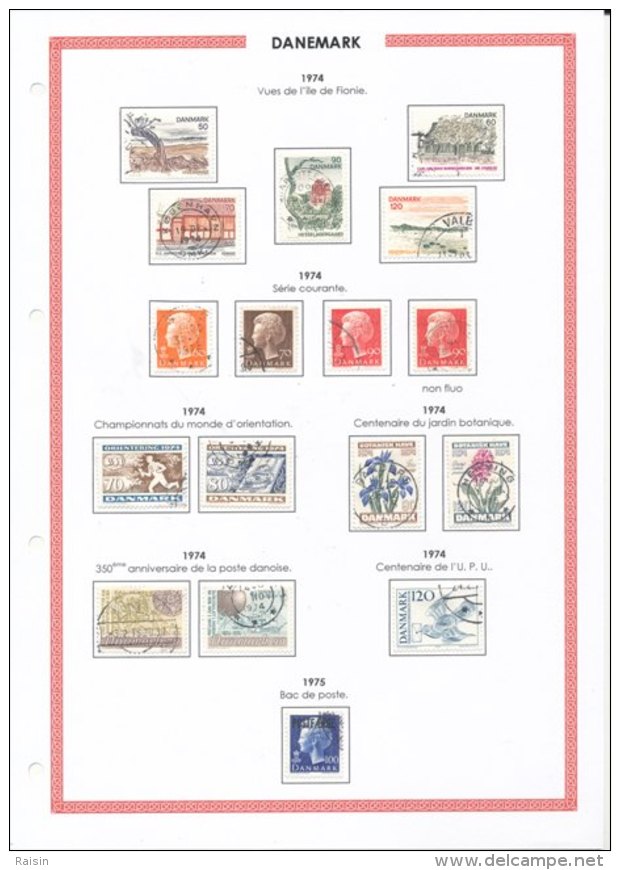 Danemark collection plus de  1500 timbres oblitérés différents, over 1500 different used stamps, 110 pages 99 scans