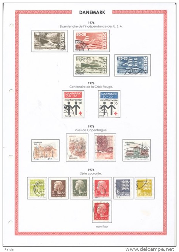 Danemark collection plus de  1500 timbres oblitérés différents, over 1500 different used stamps, 110 pages 99 scans