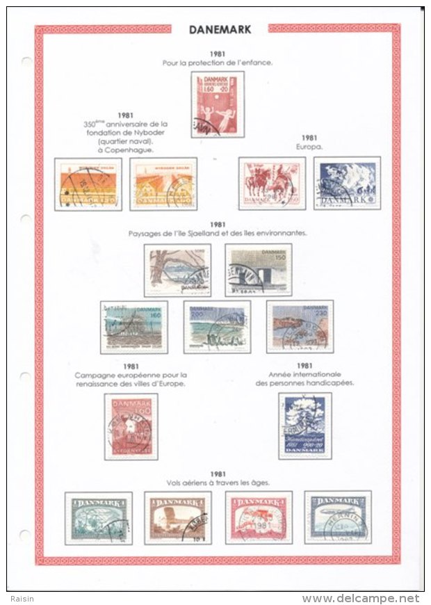 Danemark collection plus de  1500 timbres oblitérés différents, over 1500 different used stamps, 110 pages 99 scans