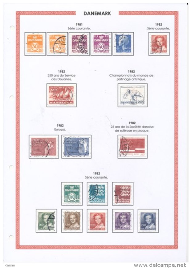 Danemark collection plus de  1500 timbres oblitérés différents, over 1500 different used stamps, 110 pages 99 scans