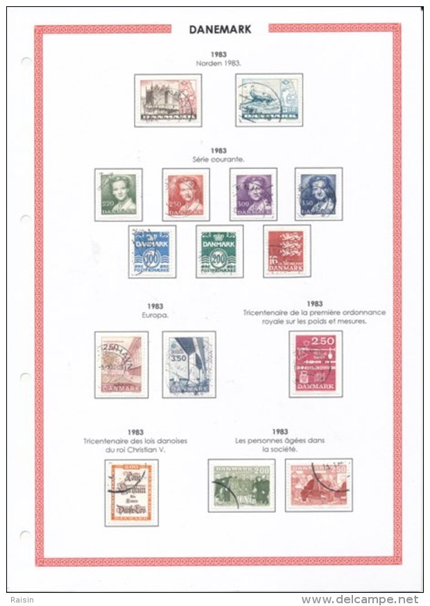 Danemark collection plus de  1500 timbres oblitérés différents, over 1500 different used stamps, 110 pages 99 scans