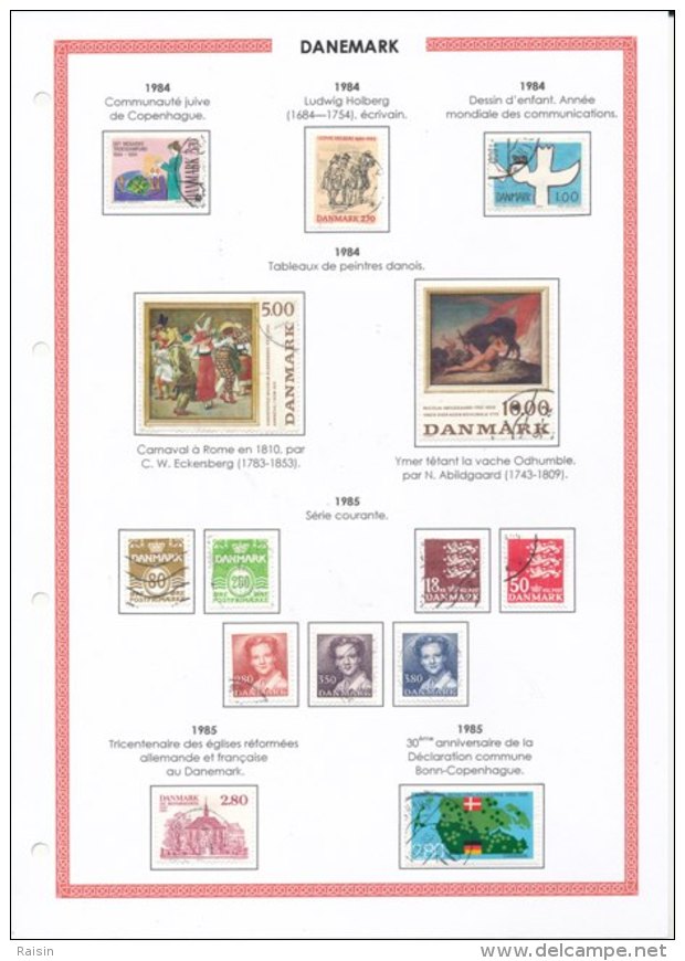 Danemark collection plus de  1500 timbres oblitérés différents, over 1500 different used stamps, 110 pages 99 scans