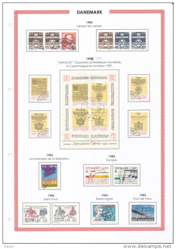 Danemark collection plus de  1500 timbres oblitérés différents, over 1500 different used stamps, 110 pages 99 scans