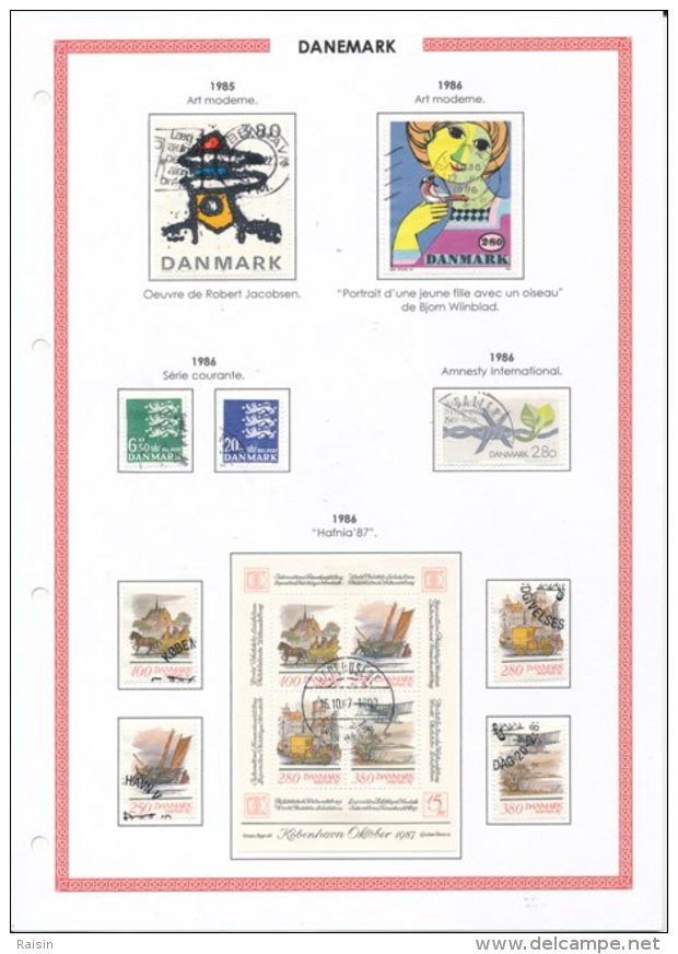 Danemark collection plus de  1500 timbres oblitérés différents, over 1500 different used stamps, 110 pages 99 scans