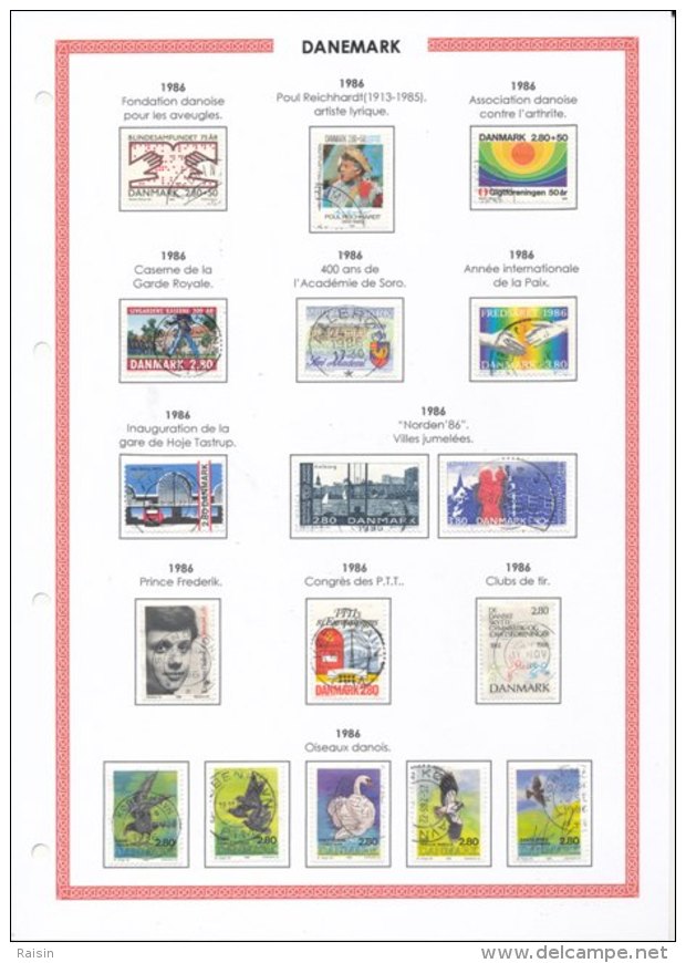 Danemark collection plus de  1500 timbres oblitérés différents, over 1500 different used stamps, 110 pages 99 scans